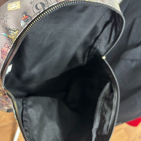 Loungefly Harry Potter Relics Tattoo Allover Print Backpack Faux Leather Gray - Picture 3 of 9